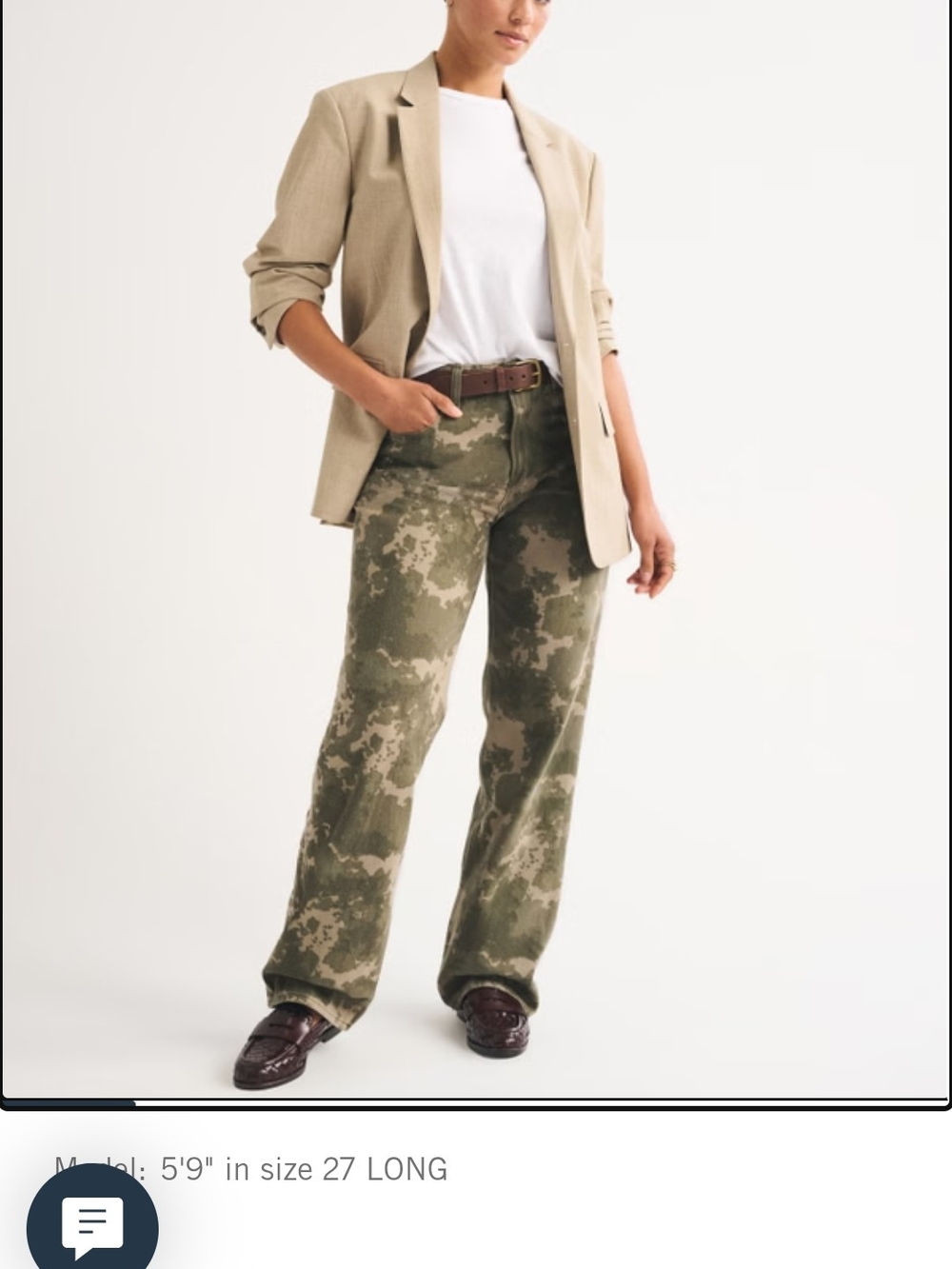 Abercrombie & Fitch Olive Camo Wide-Leg Pants
